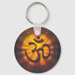 Vintage Om Symbol Print Keychain
