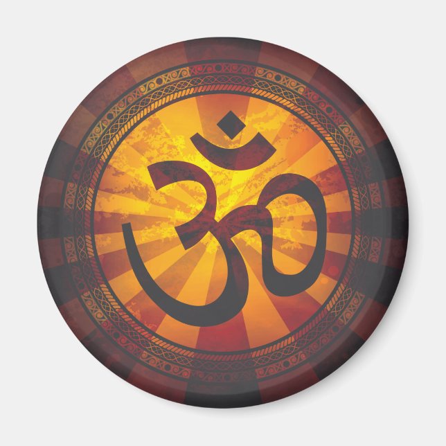 Vintage Om Symbol Print Magnet (Front)