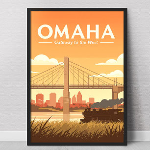 Vintage Omaha Nebraska Poster
