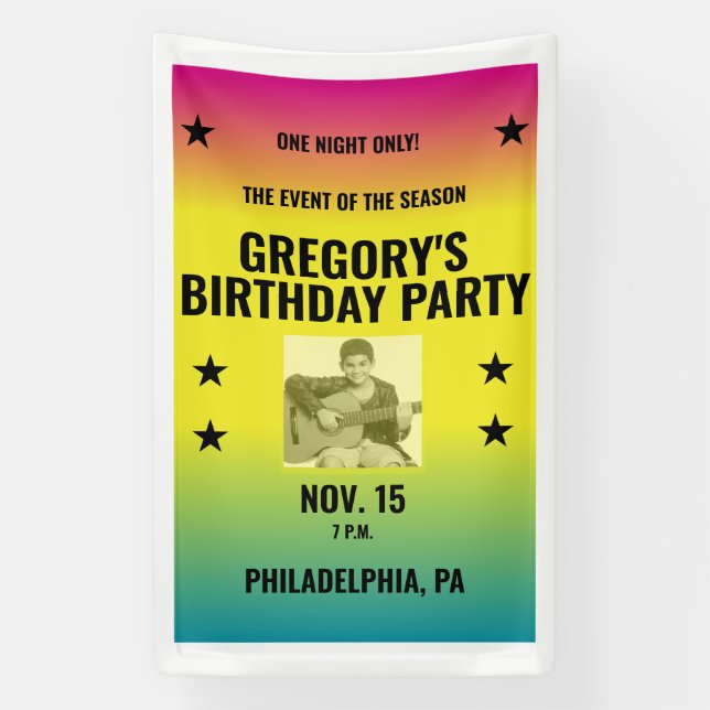 Vintage Ombre Concert Poster with Photo Custom Banner (Vertical)