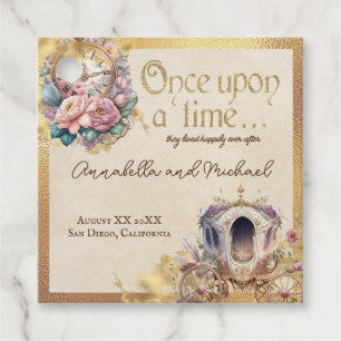 Vintage Once Upon a Time Watercolor Fairytale Favour Tags