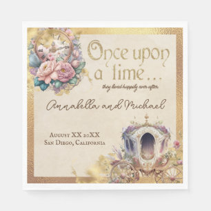 Vintage Once Upon a Time Watercolor Fairytale Napkin