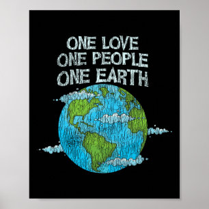 Vintage One Love One People Planet Climate Change  Poster