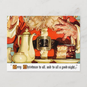 VINTAGE ONE-OF-A-KIND COFFEE W SANTA POSTCARD