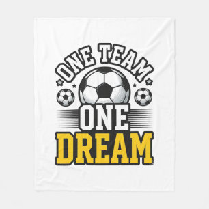 Vintage One Team One Dream Soccer Shirt Design_1 Fleece Blanket