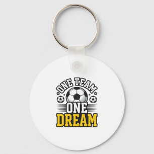 Vintage One Team One Dream Soccer Shirt Design_1 Keychain