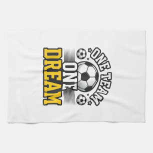 Vintage One Team One Dream Soccer Shirt Design_1 Kitchen Towel