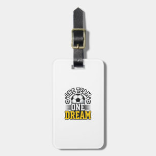 Vintage One Team One Dream Soccer Shirt Design_1 Luggage Tag