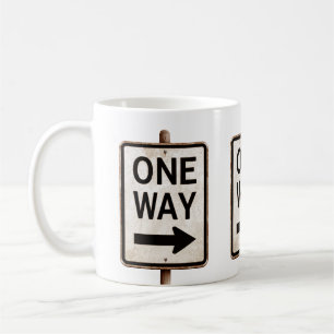 Vintage ONE WAY rusty street sign Coffee Mug