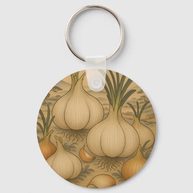 Vintage Onion Botanical  Keychain (Front)
