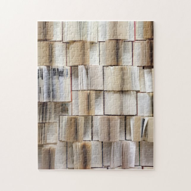 Vintage Open Books Book Pages Jigsaw Puzzle (Vertical)