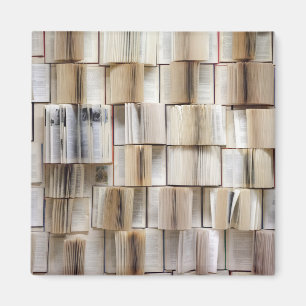 Vintage Open Books Book Pages Magnet