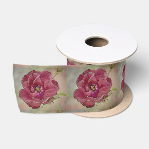 Vintage Open Rose Ribbon Satin Ribbon
