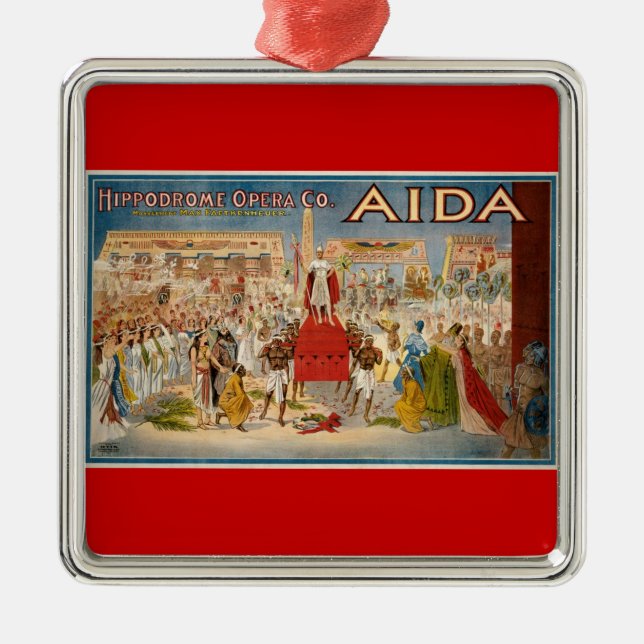Vintage Opera Aida Artwork Metal Ornament (Front)