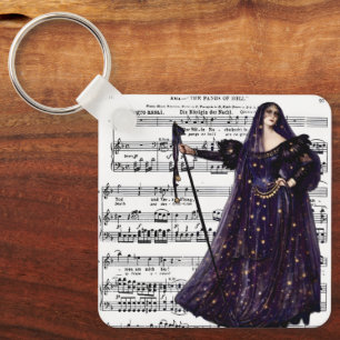Vintage Opera Gothic Queen of the Night Art  Keychain