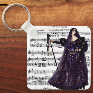 Vintage Opera Gothic Queen of the Night Art  Keychain