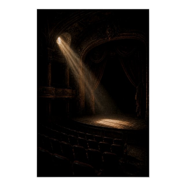 Vintage Opera House Stage Light Fine Art Poster (Front)