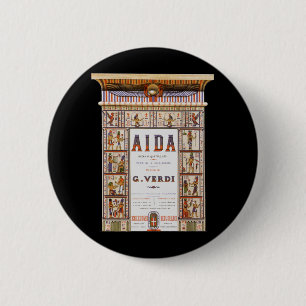Vintage Opera Music, Egyptian Aida by Verdi 2 Inch Round Button