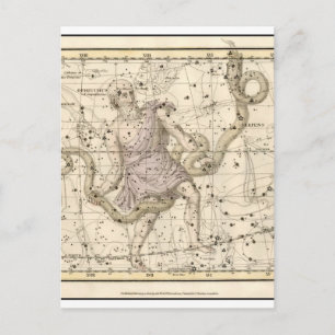 Vintage Ophiuchus Constellation Zodiac Postcard