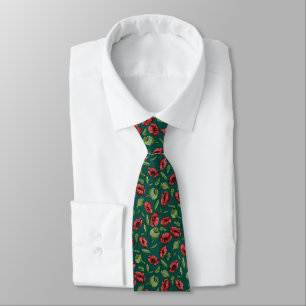 Vintage Opium Poppies on Emerald Tie