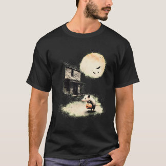 Vintage Opossum Halloween Spooky Moon T-Shirt