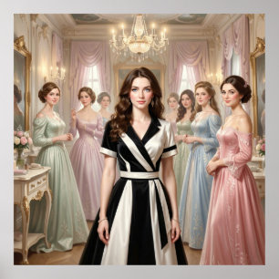  Vintage Opulence and the Monochrome Gown Poster