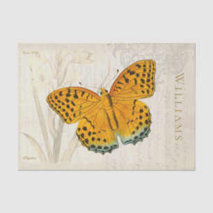 Vintage Orange and Black Butterfly Tissue Paper