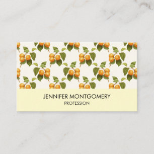 Vintage Orange Apricots Watercolor Pattern Business Card