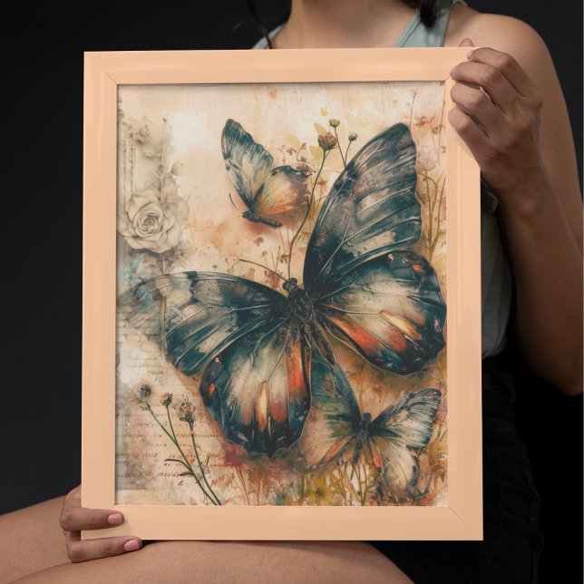 Vintage Orange Butterflies Poster (Creator Uploaded)