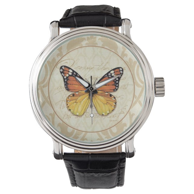Vintage Orange Butterfly Watch (Front)