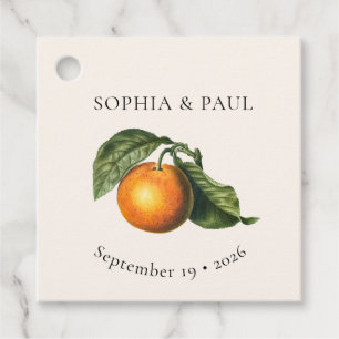 Vintage Orange Citrus Botanical Wedding Favour Tags