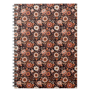 Vintage Orange Floral Wrapping Paper Notebook