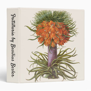 Vintage Orange Fritillaria Flowers Basilius Besler Binder
