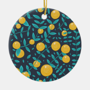 Vintage Orange Fruit Ceramic Ornament