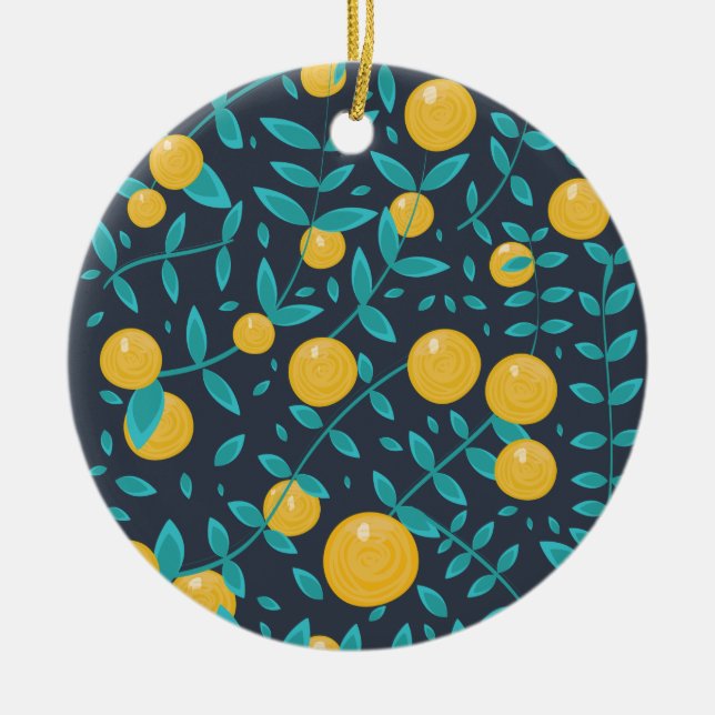 Vintage Orange Fruit Ceramic Ornament (Front)