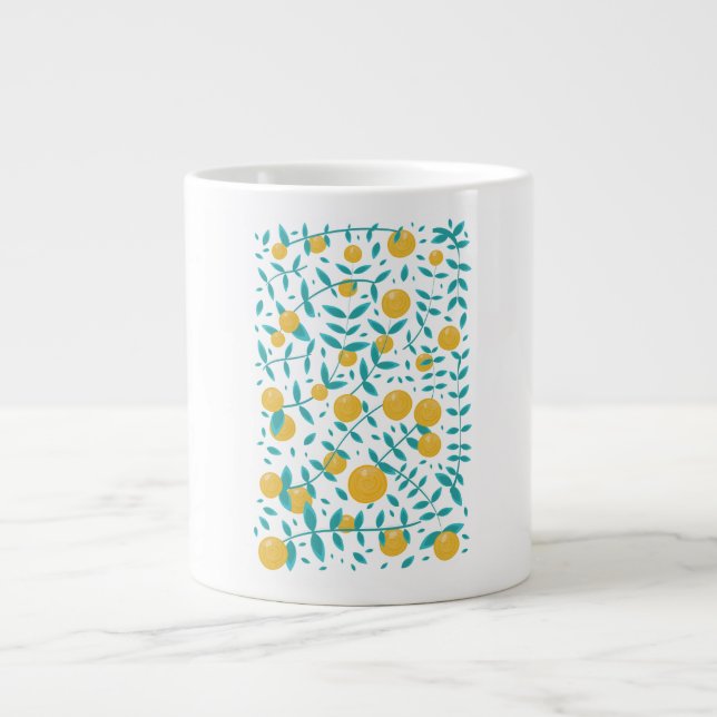 Vintage Orange Fruit Large Coffee Mug (Front)
