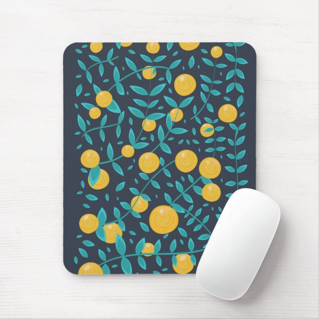 Vintage Orange Fruit Mouse Pad (With Mouse)