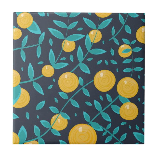 Vintage Orange Fruit Tile (Front)
