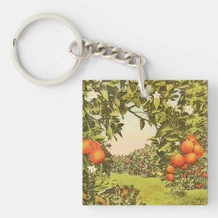 Vintage Orange Grove Keychain
