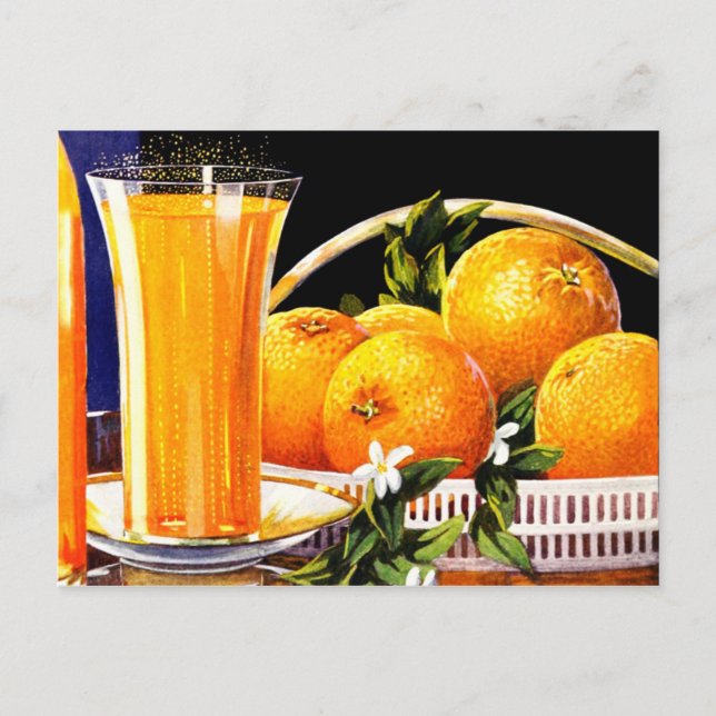 Vintage Orange Juice Advertisement Postcard (Front)