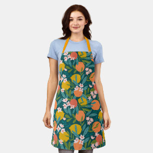 Vintage Orange & Lemon Blossom Pattern Apron