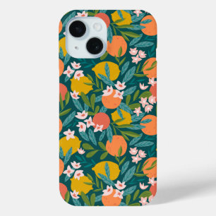 Vintage Orange & Lemon Blossom Pattern iPhone 15 Case
