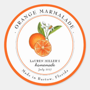 Vintage Orange Marmalade jar Canning label