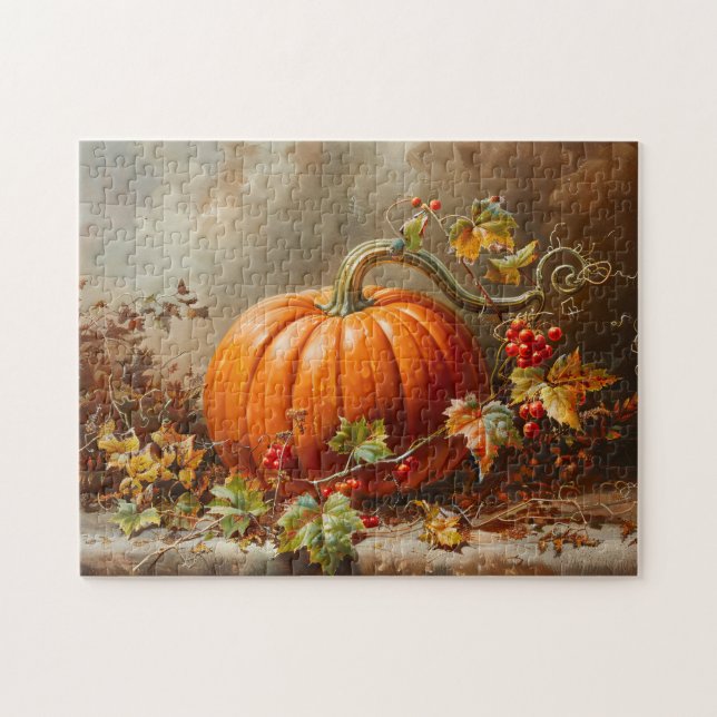Vintage Orange Pumpkin Painting Jigsaw Puzzle (Horizontal)