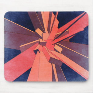 Vintage Orange Rectangles Mouse Pad