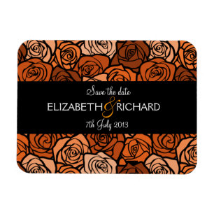 Vintage orange roses 'Save the date' Magnet