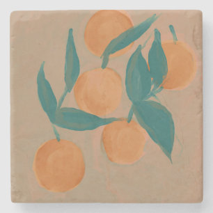 vintage orange rustic coaster