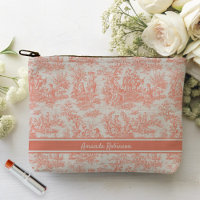 Vintage orange toile de jouy printed