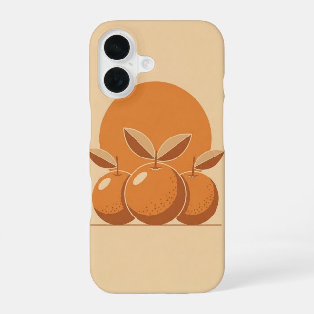 Vintage Orange Trio iPhone 16 Case (Back)