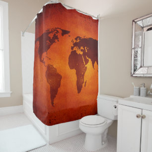 Vintage orange world map